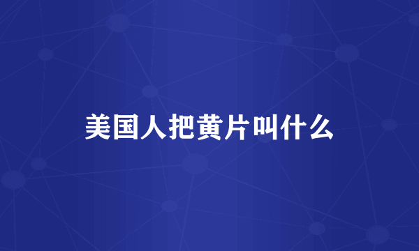 美国人把黄片叫什么