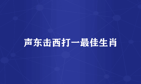 声东击西打一最佳生肖