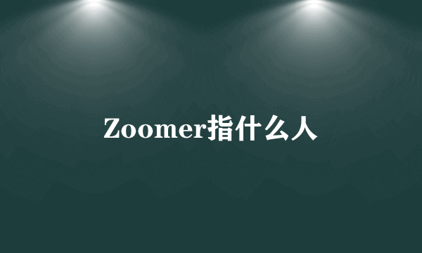 Zoomer指什么人