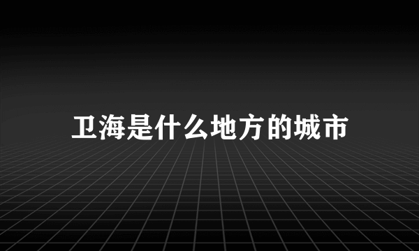 卫海是什么地方的城市