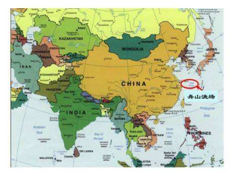 舟山渔场在中国地图上在哪。