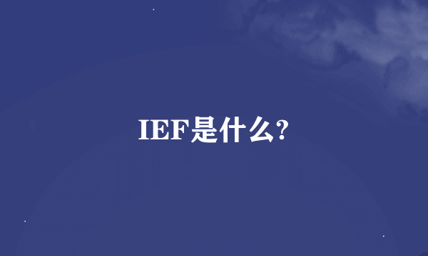 IEF是什么?