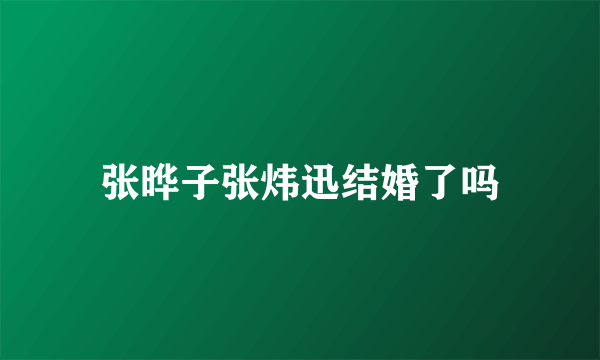 张晔子张炜迅结婚了吗