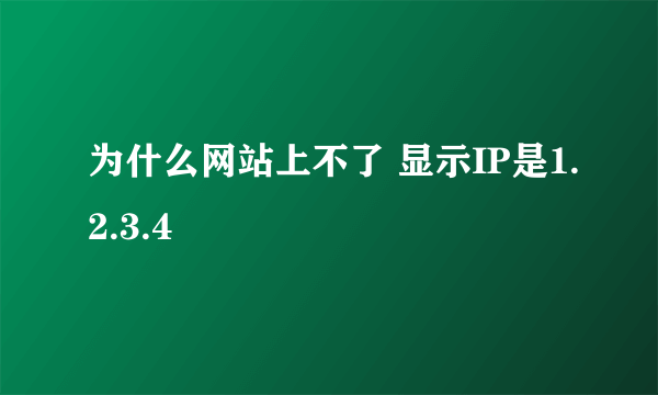 为什么网站上不了 显示IP是1.2.3.4