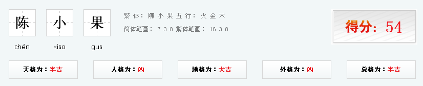 陈小果这名字咋样