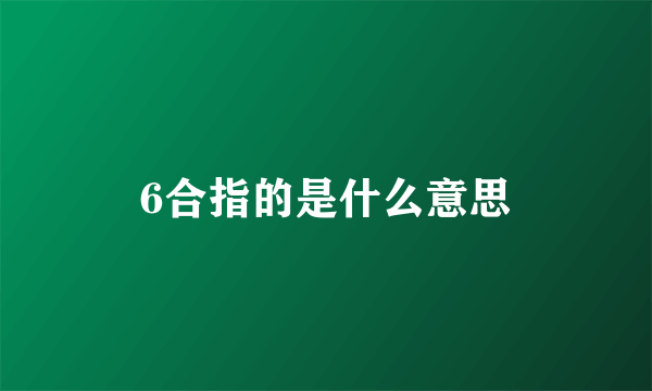 6合指的是什么意思