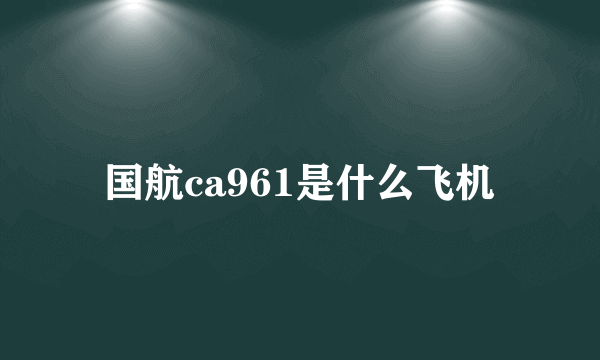 国航ca961是什么飞机