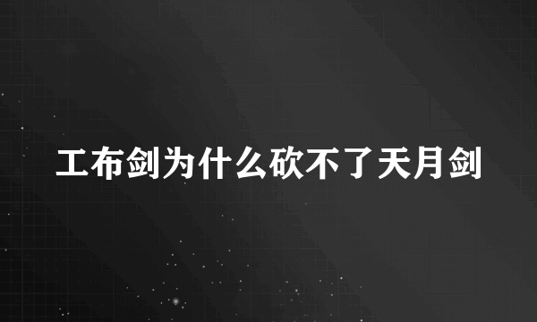工布剑为什么砍不了天月剑