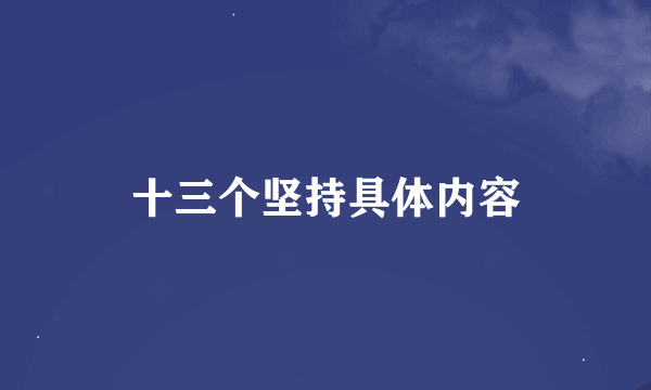十三个坚持具体内容