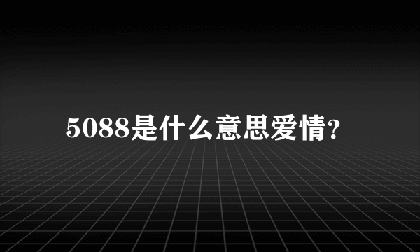 5088是什么意思爱情？