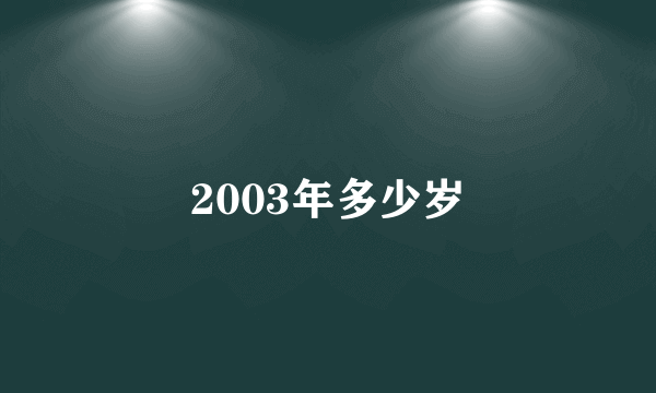 2003年多少岁