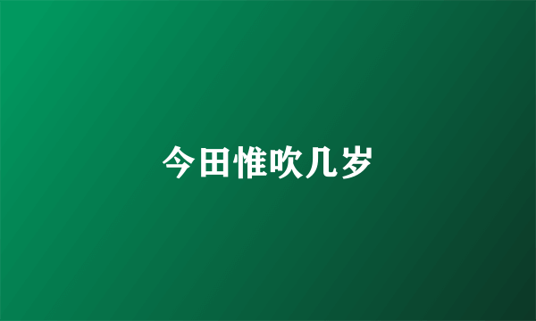 今田惟吹几岁