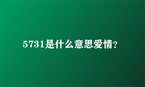 5731是什么意思爱情？