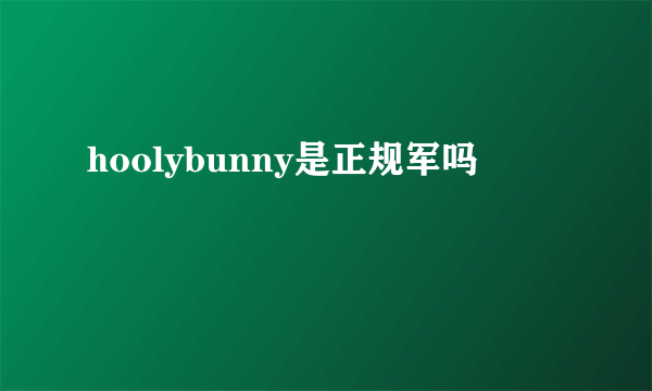 hoolybunny是正规军吗