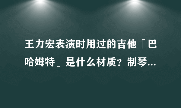 王力宏表演时用过的吉他「巴哈姆特」是什么材质？制琴师还制作过哪些别的名琴？