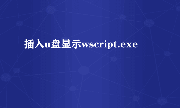 插入u盘显示wscript.exe