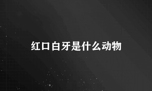 红口白牙是什么动物