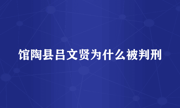 馆陶县吕文贤为什么被判刑