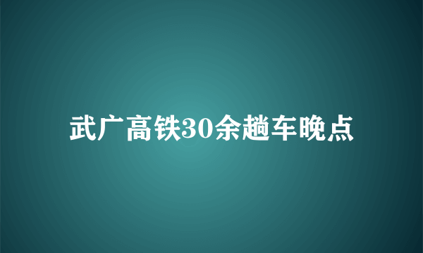 武广高铁30余趟车晚点