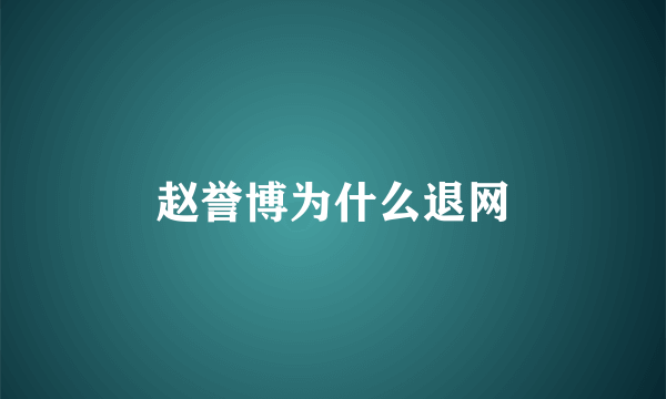 赵誉博为什么退网