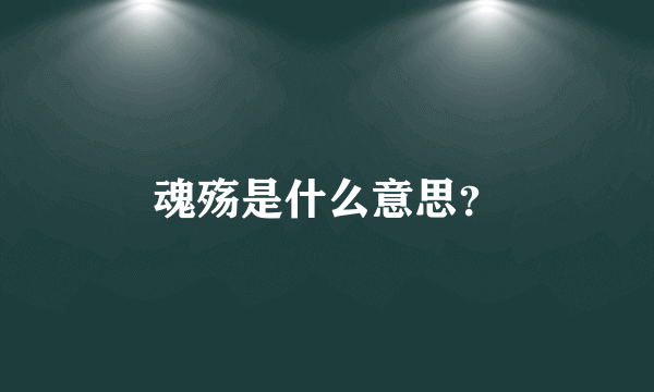 魂殇是什么意思？