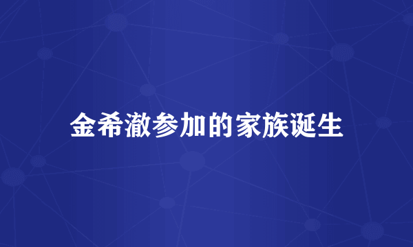 金希澈参加的家族诞生