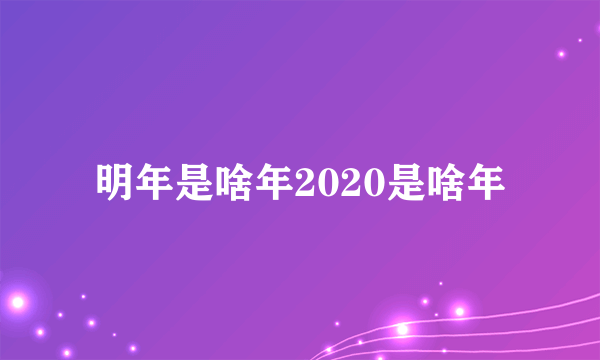 明年是啥年2020是啥年