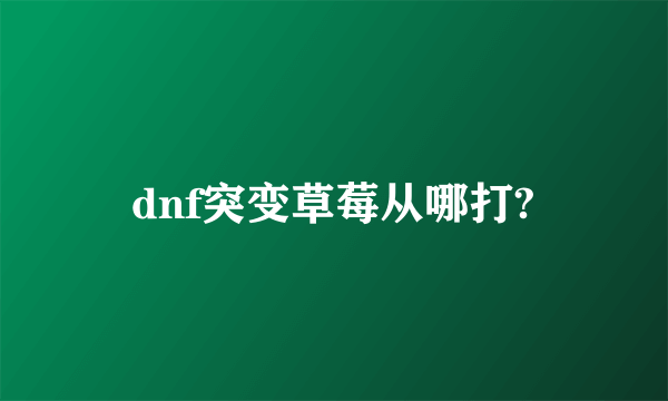 dnf突变草莓从哪打?