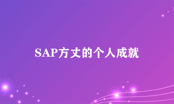 SAP方丈的个人成就