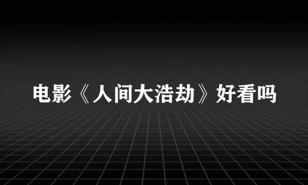 电影《人间大浩劫》好看吗
