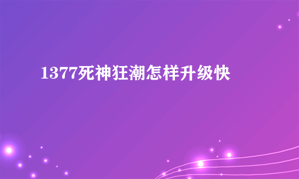 1377死神狂潮怎样升级快
