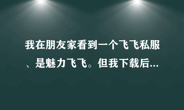 我在朋友家看到一个飞飞私服、是魅力飞飞。但我下载后又不是，，那个是叫什么爽歪歪