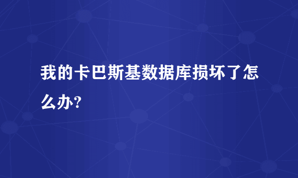我的卡巴斯基数据库损坏了怎么办?
