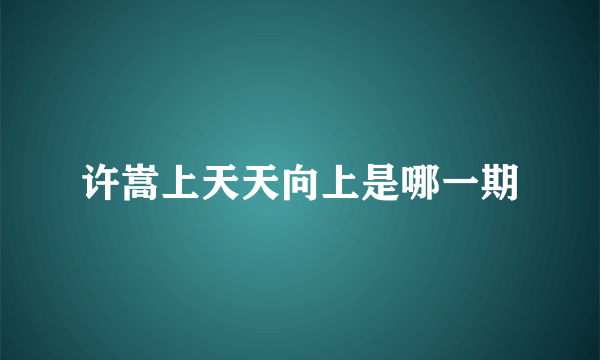 许嵩上天天向上是哪一期