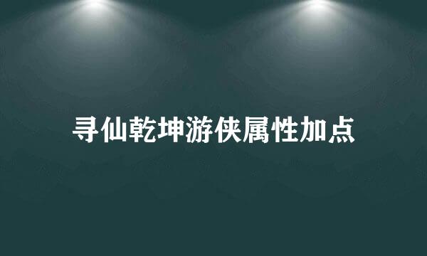 寻仙乾坤游侠属性加点