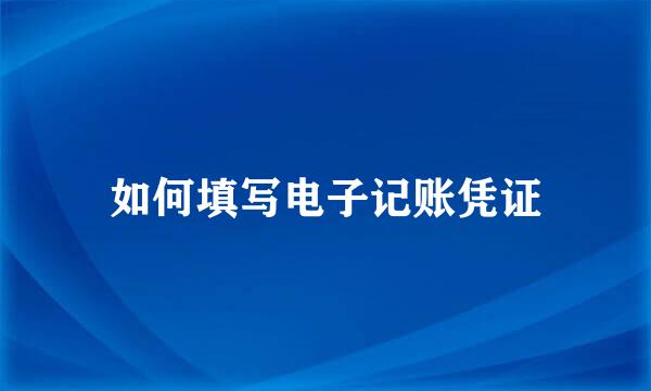如何填写电子记账凭证