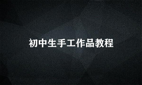 初中生手工作品教程