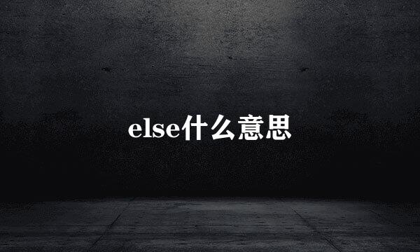 else什么意思