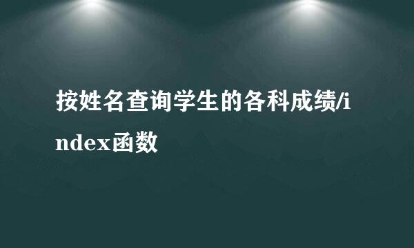按姓名查询学生的各科成绩/index函数
