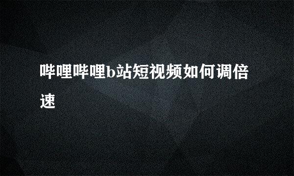 哔哩哔哩b站短视频如何调倍速