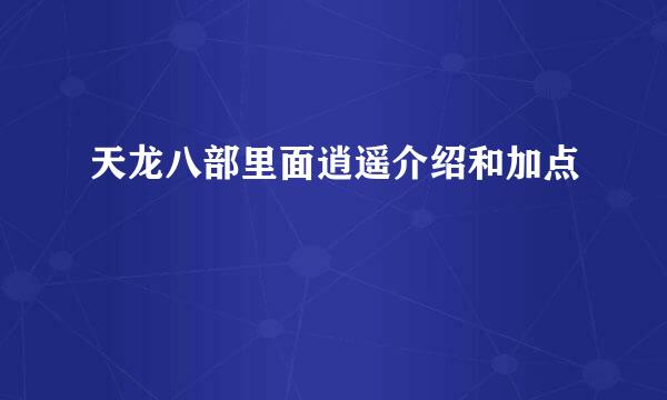 天龙八部里面逍遥介绍和加点
