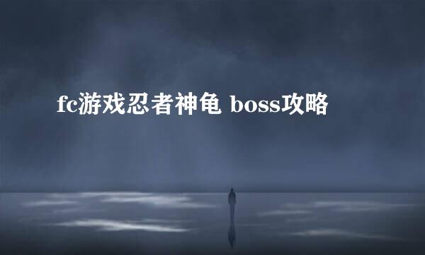 fc游戏忍者神龟 boss攻略