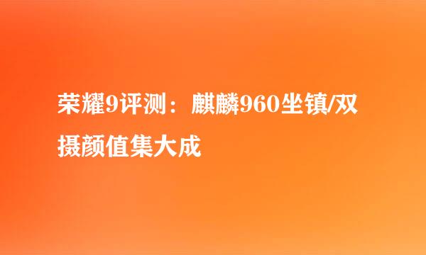 荣耀9评测：麒麟960坐镇/双摄颜值集大成