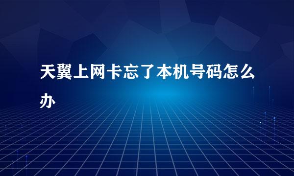 天翼上网卡忘了本机号码怎么办