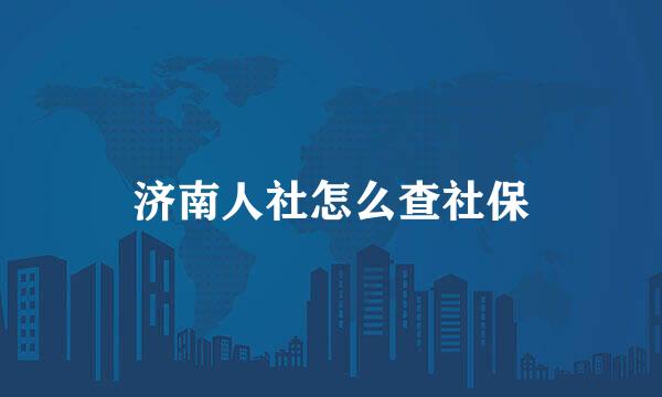 济南人社怎么查社保