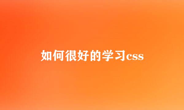 如何很好的学习css
