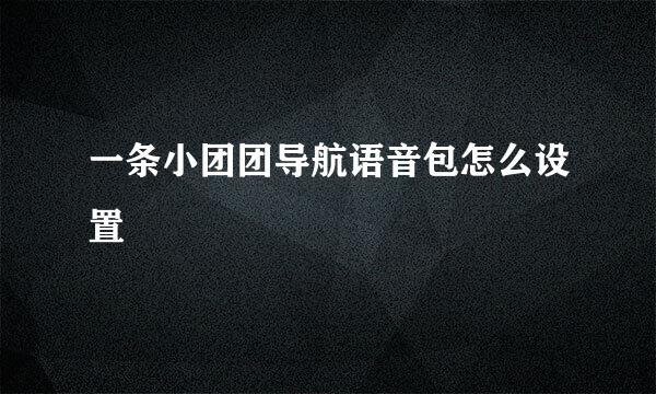 一条小团团导航语音包怎么设置
