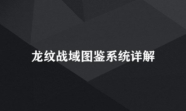龙纹战域图鉴系统详解