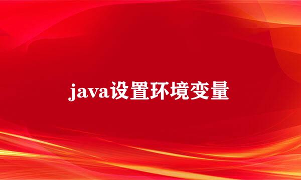 java设置环境变量