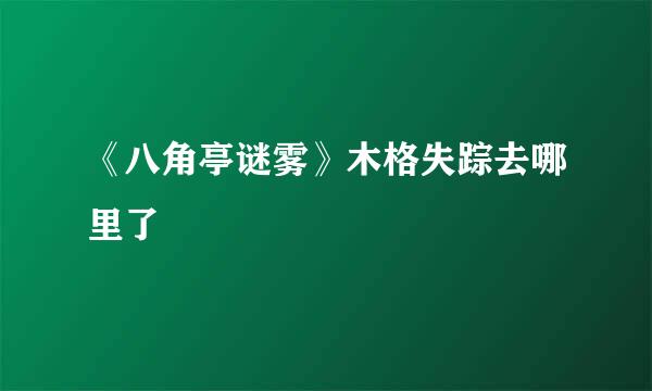 《八角亭谜雾》木格失踪去哪里了